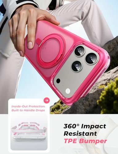 Image of MAGIC JOHN for iPhone 17 Pro Max Case with Stand, Fit for MagSafe Hot Pink