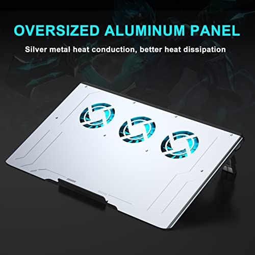 AICHESON-RGB-Lights-Laptop-Cooler-Pad-with-3-Iceblue-Lighting-Cooling-Fans-for-15-to-173-inch-Computers-2-USB-Ports-Aluminum-Alloy-Silver
