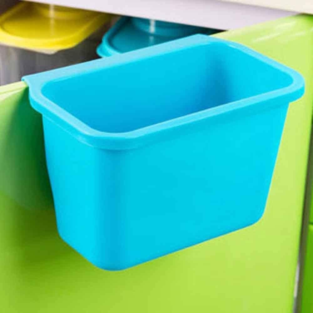 HBD Plastic Kitchen Cabinet Sink Door Hanging Mini Open-Top Dust Trash Garbage Bin Can Waste Rubbish Container Holder, 20.5X13X12 Cm (Multi Colour- 1 Pc)-image-2
