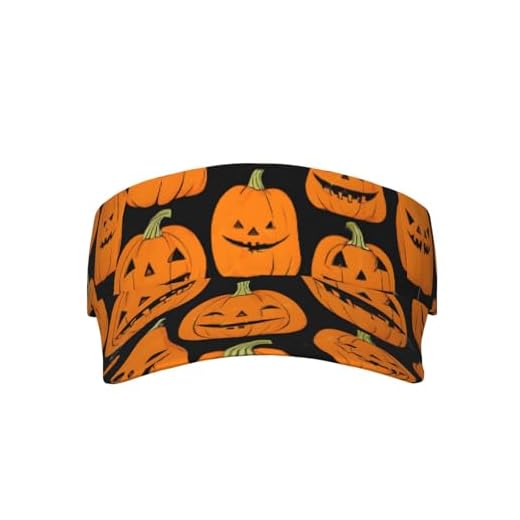 Visors for Men and Women, Halloween Pumpkin Pattern for Printing, Umbrella Cap, Curved Brim with Sweatband, Visor Cap for Men and Women, for Golf, Outdoor, Women, Travel, 52-63 cm