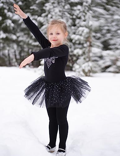 Zaclotre Kid Girls Long Sleeve Leotards Ballet Dance Sparkly Tutu Dress Ballerina Outfits #TOP5