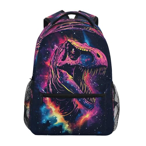 Space Neon Dinosaur Backpack for School Boys Girls Adults Kids Bookbag Laptop Bag 18L