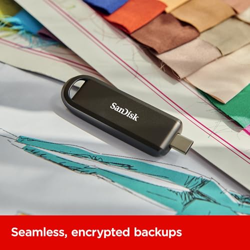 Image of SanDisk 256GB Extreme PRO Flash Drive with USB-C - Up to 1000MB /s Read speeds and 900MB /s Write speeds - for Laptops, Computers and Tablets - High-Performance USB Type-C, Black - SDCZ890-256G-G46