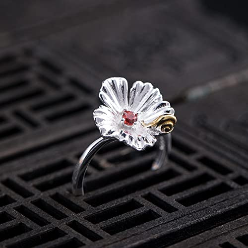 Bague ajustable femme cadeau Saint-Valentin anniversaire motif fleur