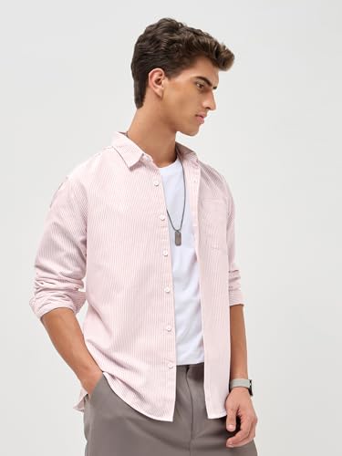 Image of Urbano Fashion Men's Cotton Full Sleeve Regular Fit Casual Striped Shirt