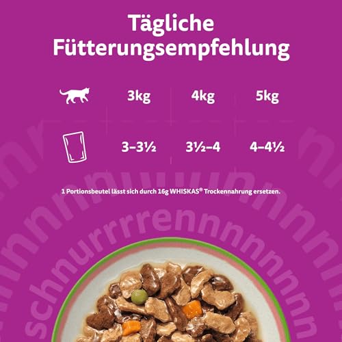 WHISKAS TASTY MIX Nassfutter in Sauce für Katzen 40 x 85g Chef’s Choice