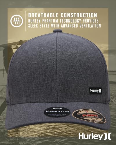Image of Hurley Mens Trucker Hat - Curved Brim H2O Dri Summer Fitted Baseball Cap for Men with Mesh Back