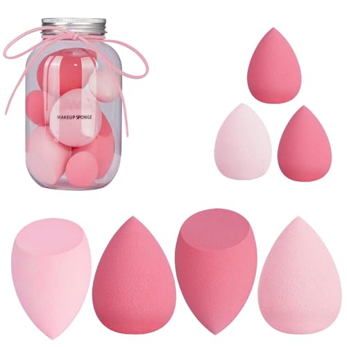 Image of SUAKE 7in1 Professional Beauty Blender Set for Face Makeup | Makeup Sponges Set is suitable with Liquid & Creams | Sponge makeup is for all Skin Types & it is Soft Latex-Free Reusable & washable (Multicolor 4 Big + 3 Mini=7 Pcs)