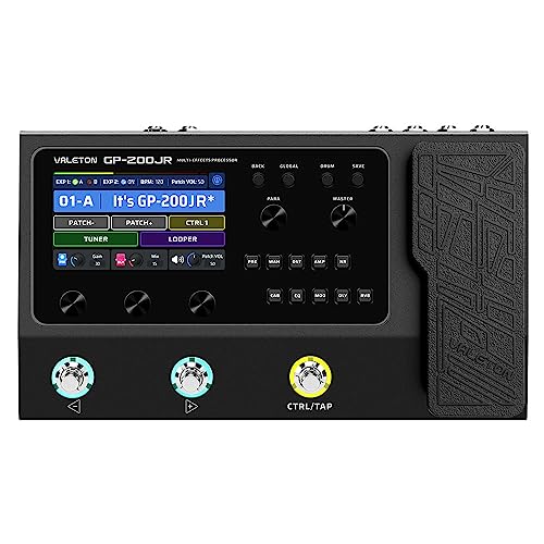 Valeton Effektpedal Gitarre Bass Multi-Effekt Prozessor Amp Modeling IR Kabinett Simulation Multi-Effect mit FX Loop MIDI I/O Stereo OTG USB Audio Interface GP-200JR