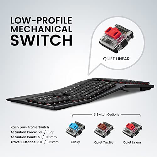 Image of PERIBOARD-535RD Wired Ergonomic Mechanical Split Keyboard - 104-Key Full-Size with Low-Profile Red Linear Switches, Adjustable Tilt Palm Rest & 10 Programmable Macro Keys - Windows & Mac Compatible