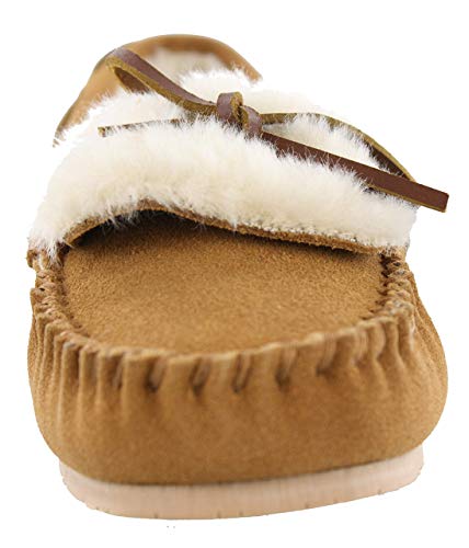 Clarks Women's Suede Moc Indoor and Outdoor Slipper (Cinnamon Fur, 11)3