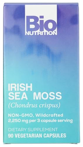 Seamoss Secrets: Answer the Siren Call of Health Bio Nutrition Irish Sea Moss, Gluten Free, 90 Veggie Capsules (Pa...