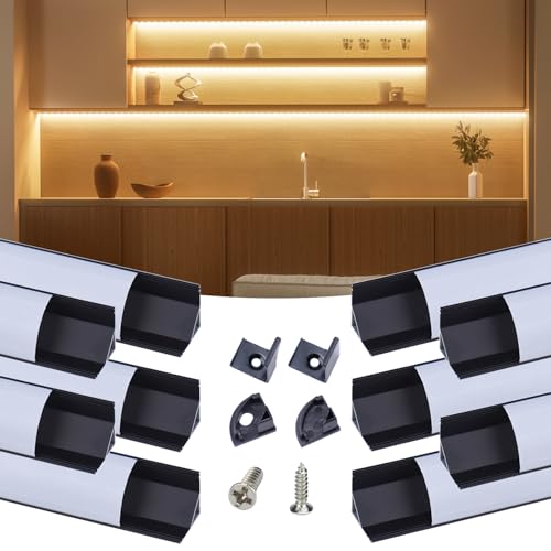 Muzata V shape LED Aluminum Channel 10Pack 1m w/ Milky White Cover