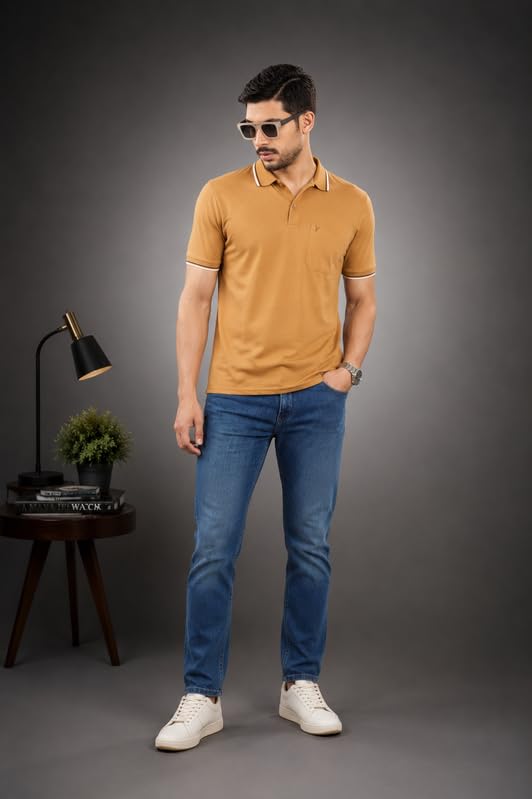 Image of Pro Riders Urban Men's Cotton Rich Polo T-Shirt with Pocket |Regular Fit| Office