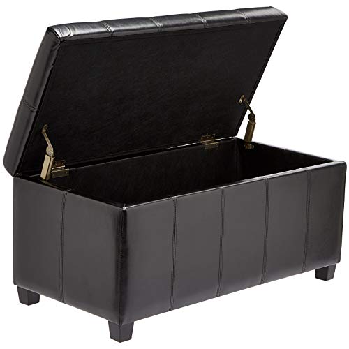 First Hill Fhw Bench Collection Rectangular Storage Ottoman, Midnight Black #TOP3