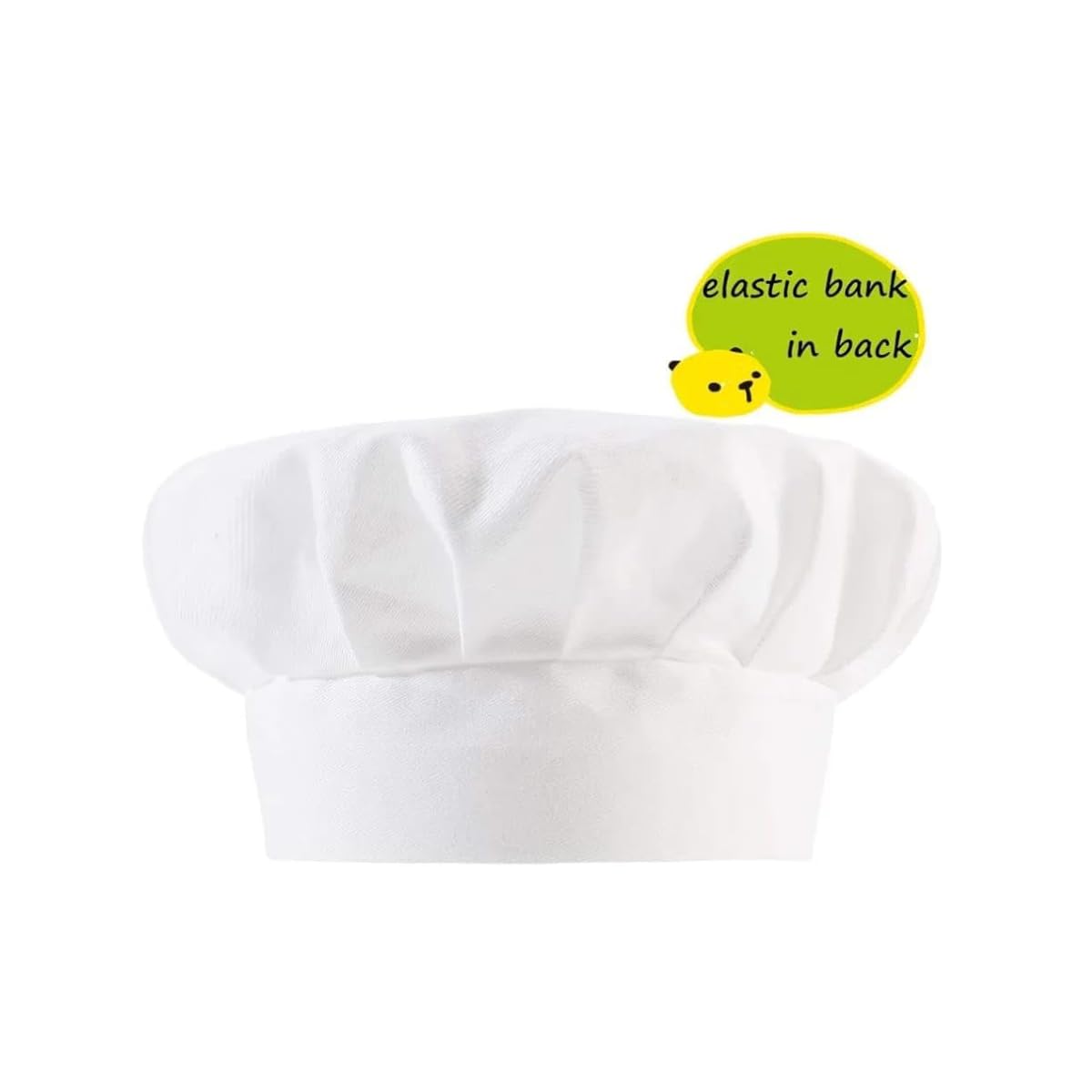 MAKSTILE Kids Apron with Chef Cap With Adjustable Neck Strap |Apron for Kids for Cooking, Baking, Painting & School Activities | Chef Apron for Girls & Boys | 3 to 6 Years | Size-50 x 37 cms (White) 2