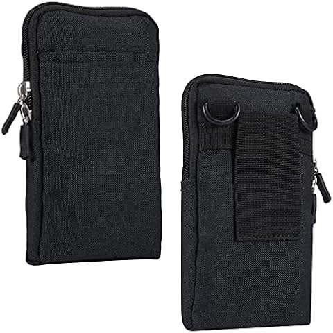 Cell Phone Shoulder Bag Men Black, Cell Phone Waist Pouch Men, Women Men Waterproof Vertical Cell Phone Belt Loop Holster Smartphone Shoulder Messenger Bag Zipper Crossbody Purse Sports Travel Handbag Cover