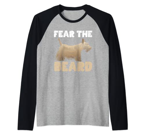 Miedo Perro Barba Terrier Escocés Perro Raza Cachorro Amante Mascota Camiseta Manga Raglan