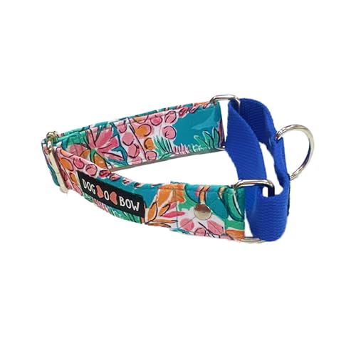 Image of Dog-O-Bow Tropicana Print Martingale Dog Collar, Durable, Comfortable & Adjustable Training Collar (L)