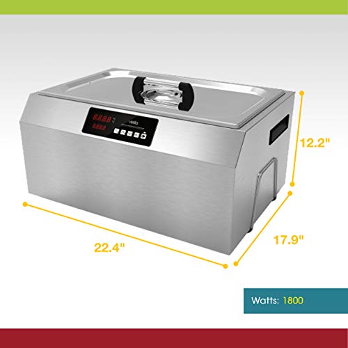Sous Vide Water Oven by Vesta Precision - Perfecta Pro | Powerful Pump Design | Accurate, Stable Temperature Control | Touch Panel | Water Level Protection System | 28 Liters | 1800 Watts - Thumbnail 4