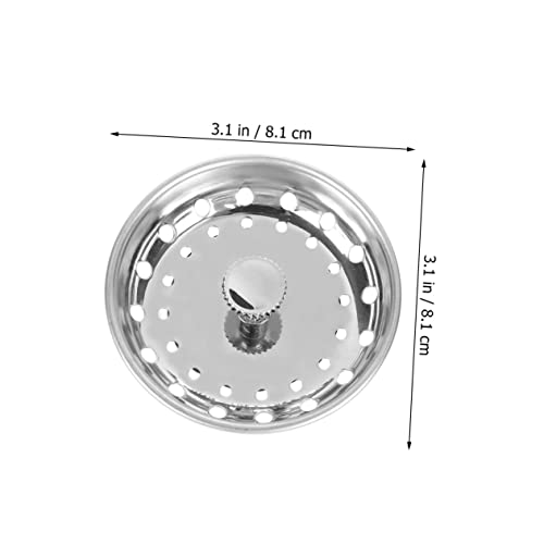 Tapones para desagüe de baño 3 piezas de acero inoxidable miniatura 5