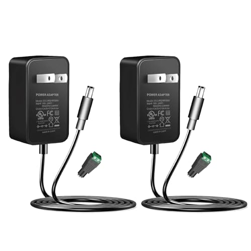 Image of 24V 2A Power Supply 2 Pack, UL Listed 24 Volt 48W LED Power Supply Adapter, 100-240V AC to 24V DC Converter Adapter with 5.5mm x 2.1mm DC Plug for LED Strips
