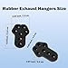 I33T Rubber Exhaust Hangers, Muffler Exhaust System，Adjustable Insulator Bushing Mount Automotive Replacement Exhaust Hangers (Black, 7 Holes-2P)