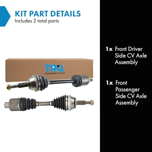 Image of TRQ Front Driver and Passenger Side CV Axle Assembly Set 2 Piece Compatible with 1996 Ford Taurus G GL LX 1997-2003 Taurus 1986-1995 Mercury Sable 1988-1994 Lincoln Continental