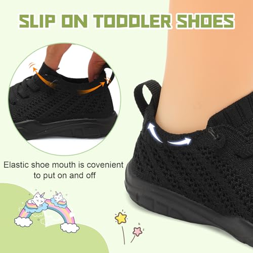 JIASUQI Toddler Shoes for Boys Girls Slip on Sneakers Wide Toe Walking Shoes Toddler Sock Shoes2