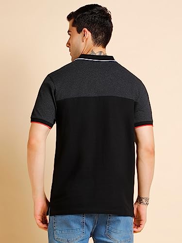 Image of Dennis Lingo Men's Slim fit Solid Black Polo T-Shirt