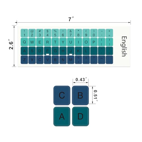 Stickers para teclado Boaulee 2PCS verde degradado miniatura 3