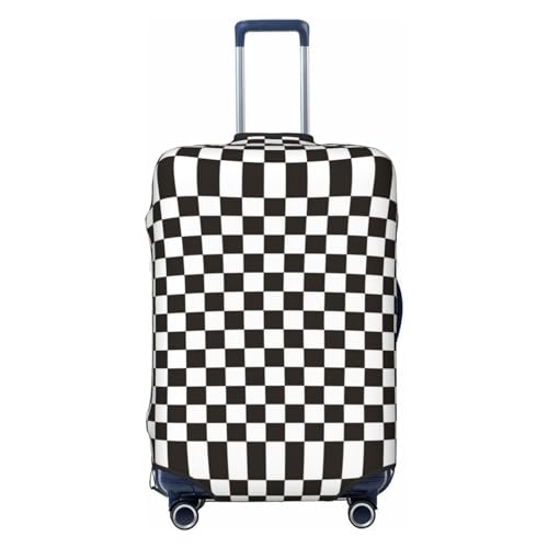VOSERY Travel Luggage Cover - Black and White Checkerboard Washable Suitcase Covers Protector Fits 18-32 Inch Luggage