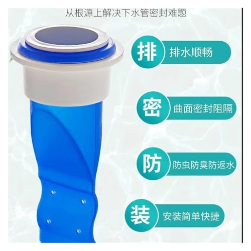 Tapón desodorante para tubería de baño azul set 3 piezas miniatura 2