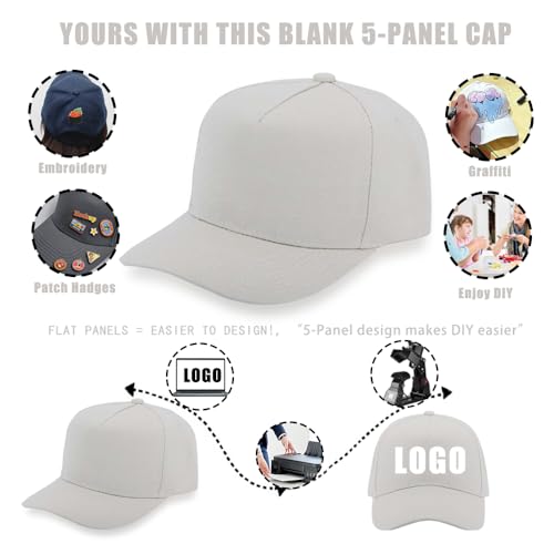 Image of 12 Pack Seamless Baseball Caps Wholesale Bulk - No Center Seam, DIY Friendly, Adjustable Breathable Lightweight for Men Women
