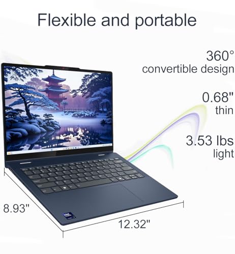 Image of Lenovo IdeaPad Flex 5i 2-in-1 Laptop (14 inch FHD+ Touchscreen, Intel Ultra 5 Gen 2 225U, 8GB RAM, 512GB SSD, 12-Core (>i7-1355U)) AI PC for Creator, Backlit, Designer, IR Webcam, Win 11 Home