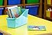 Storex Large Book Bin, Interlocking Plastic Organizer for Home, Office and Classroom, Teal, 6-Pack (71107U06C)