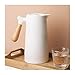 Carafe À Café Thermique 1000ML Carafe Isotherme Double Paroi Plongeur De Café Avec Poignée En Bois, Jus/Lait/Pot D'isolation De Thé,Blanc