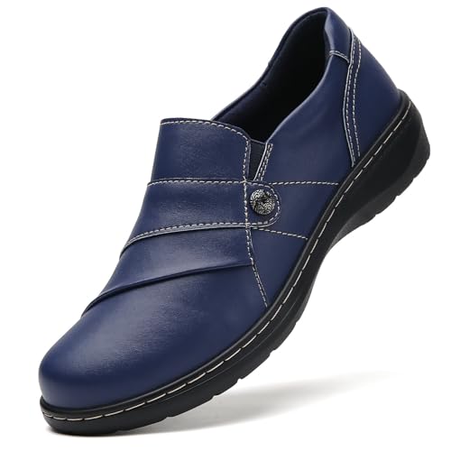 Image of QAE Loafers for Women Orthopedic Shoes Comfortable Slip-Ons Work Flats Womens Business Casual Dress Penny Loafers