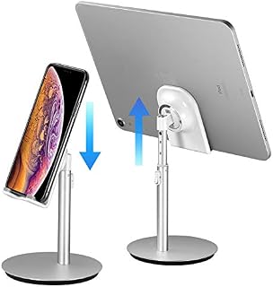 Cell Phone Stand, Tablet Holder, SAIJI Height Adjustable Aluminum Mount Dock, Compatible