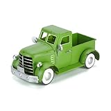 PXHWWHXP Farmhouse Vintage Green Truck Decor, Rustic Farm Metal Car Home Decors, Christmas Trucks Table Centerpieces, Decorative Outdoor Garden Cars Plant Pot