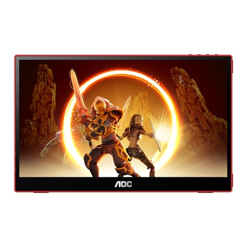 Image of AOC 16G3-16-inch Portable Gaming Monitor Full HD, FreeSync (1920x1080, 144 Hz, MicroHDMI 1.4, USB-C) Black-red