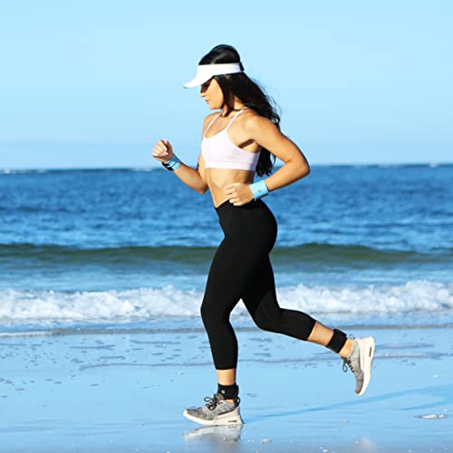 Saaka Super Absorbent Visor For Women. Premium Packaging. Running, Tennis, Golf & All Sports. Lightweight & Adjustable. White #TOP4