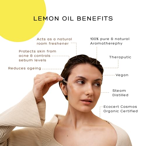 Image of PHOOL LUXURY INCENSE Lemon Oil For Homefragrance - Essential Oil For Skin Pigmentation, Face, Hair And Aromatherapy - User Guide And Dropper Inside