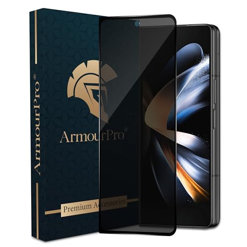 Image of ArmourPro Privacy Tempered Glass for Samsung Galaxy Z Fold 4 - Anti-Spy Anti Peeping Screen Protector, 9H Hardness, Edge-to-Edge Coverage, Ultra Thin, Bubble-Free Installation Kit | Black