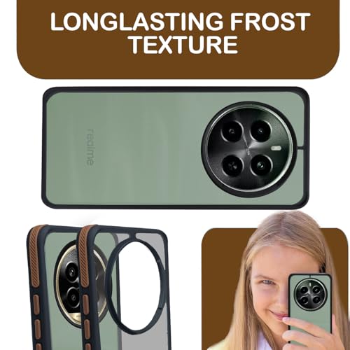 Image of A rtistque Frosted Ultra Matte Back Cover Case for Realme 12 Plus 5G / Realme P1 5G / Narzo 70 /70 Pro 5G | Smooth Sides with Grip | Shockproof TPU Protective Design | Raised Camera Edges | - Brown