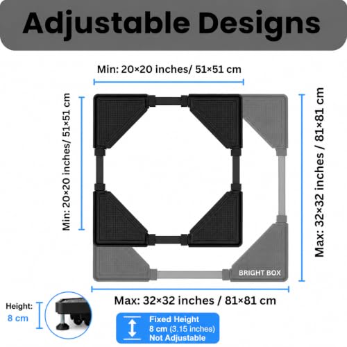 Image of Premium Heavy Duty 24 Wheel Adjustable Stand /Trolley Suitable for Front & Top Load Washing Machine /Refrigerator, Dishwasher /Capacity Upto 500 Kg Washing Machine 6.5 /7 /8 /9 /10 Kg