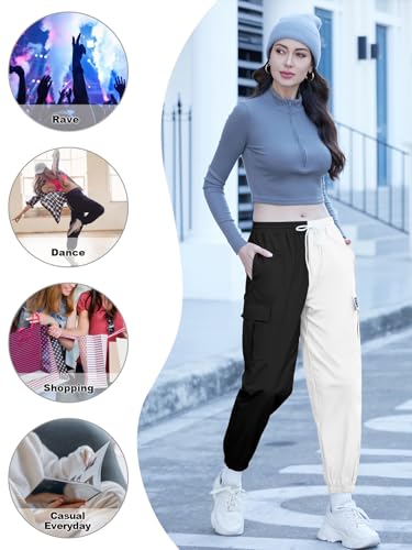 Image of SANGTREE Girls & Womens Cargo Pants Elastic Waist Drawstring Tapered Jogger Pants with Pockets, 6 Years-Women 2XL