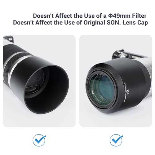 Image of JJC ALC-SH115 Lens Hood for Sony E 55-210mm f /4.5-6.3 OSS SEL55210 Lens | Bayonet, Reversible Design, Replaces Sony ALC-SH115 Lens Hood, Allows to Attach 49mm Filter & Sony Lens Cap, No Vignetting