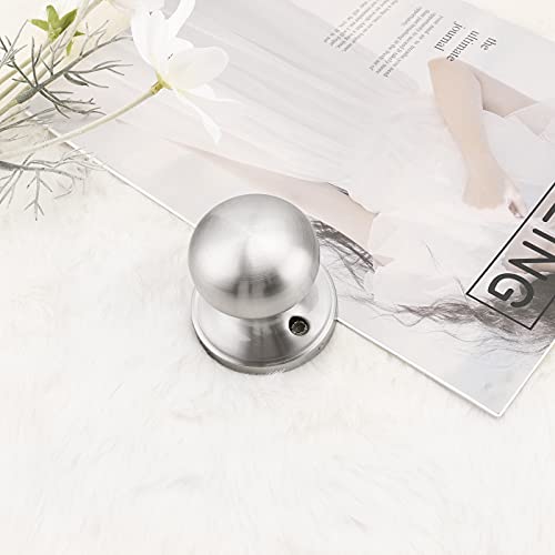 Gobekor 2 Pack Single Dummy Door Knobs Brushed Nickel Interior Dummy Knobs For French Doors Round Door Knobs Stainless Steel Door Pull #TOP2