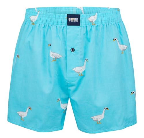 Happy Shorts Calzoncillos tipo bóxer americano para hombre, Ganso - Goose, M